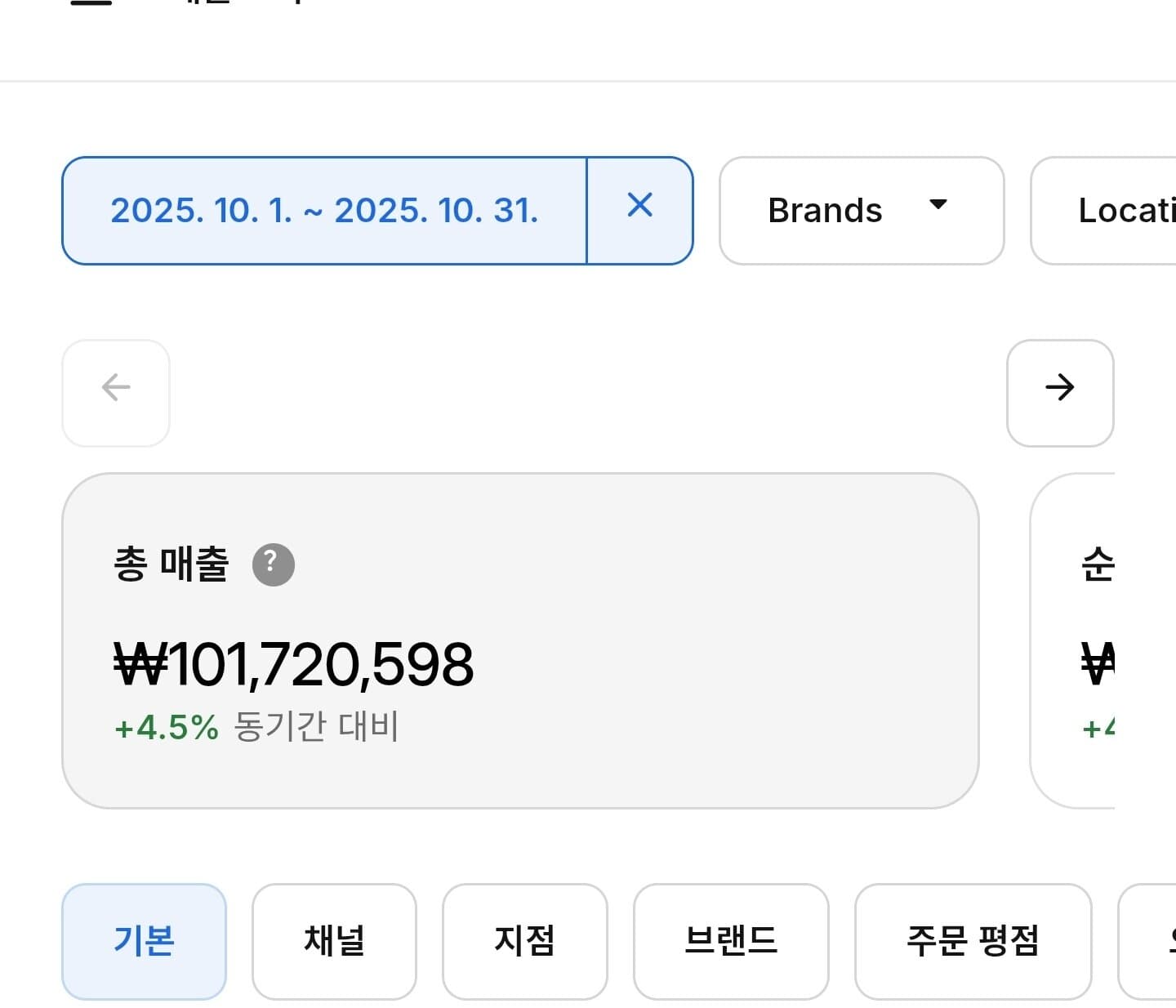 커피팡 매출 대시보드